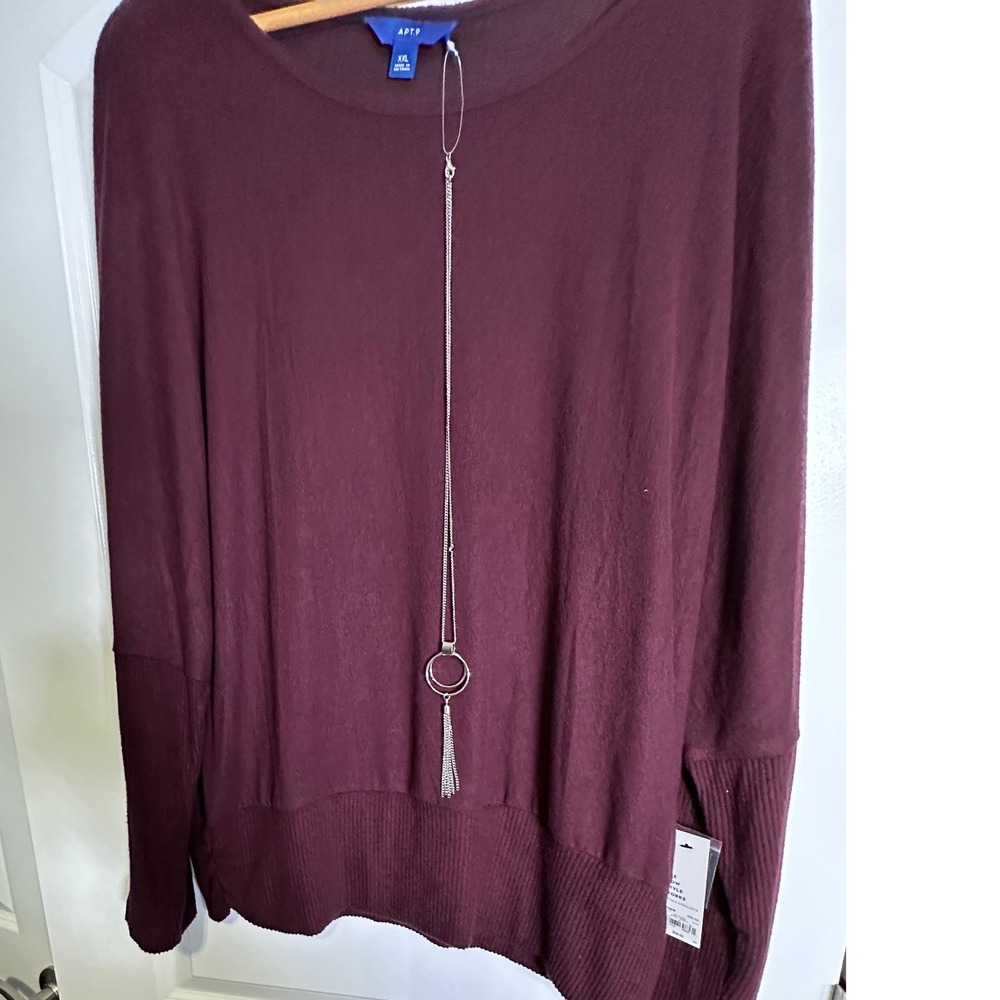 NEW Apt 9 Women's‎ Sweater XXL Burgundy  Long Sleeve
